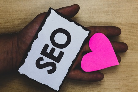 Handwriting text Seo. Concept meaning Search engine optimization increase in online marketing channel Paper nice art hart love lover name romantic memories ideas thoughtsの写真素材