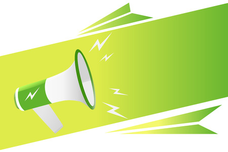 Flat design business illustration concept Digital marketing business megaphone for website and promotion banners. Cartoon human hand holding empty social media copy space textのイラスト素材