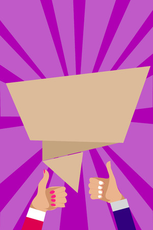 Flat design business illustration concept Digital marketing business holding megaphone for website and promotion banners. Cartoon human hand holding megaphone. social media conceptのイラスト素材