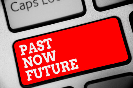 Word writing text Past Now Future. Business concept for Last time Present Following actions Destiny...