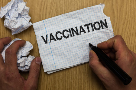 Writing note showing Vaccination. Business photo showcasing Treatment which makes the body stronger...