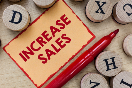 Text sign showing Increase Sales. Conceptual photo Boosting the product sold to customers Trade Growth.の写真素材