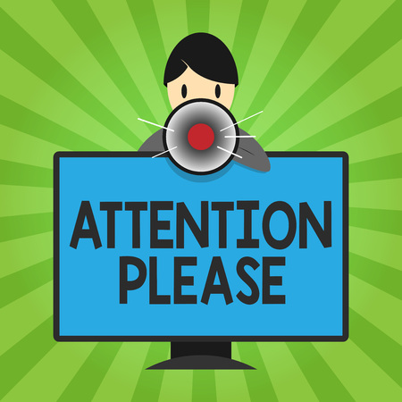 Handwriting text writing Attention Please. Concept meaning asking people sop doing anything and concentrate with you.の写真素材