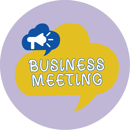 Word writing text Business Meeting. Business concept for used discuss issues that cannot be addressed in simple way.の写真素材