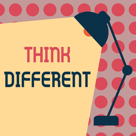 Conceptual hand writing showing Think Different. Business photo text be unique with your thoughts or attitude Wind of change.の写真素材