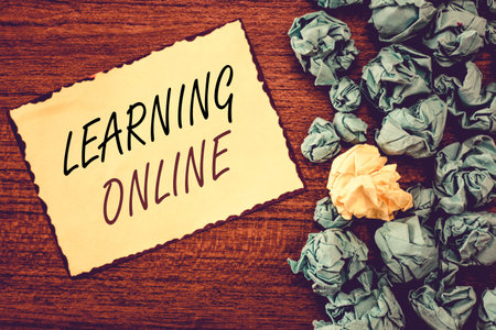 Word writing text Learning Online. Business concept for Learn something new with the help of...