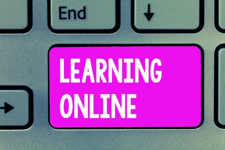Word writing text Learning Online. Business concept for Learn something new with the help of internet and technology.の写真素材