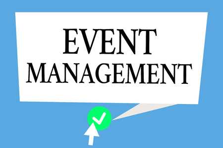 Conceptual hand writing showing Event Management. Business photo text creation and development of large scale actions festivals.の写真素材