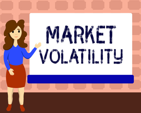 Text sign showing Market Volatility. Conceptual photo Underlying securities prices fluctuates Stability status.の写真素材
