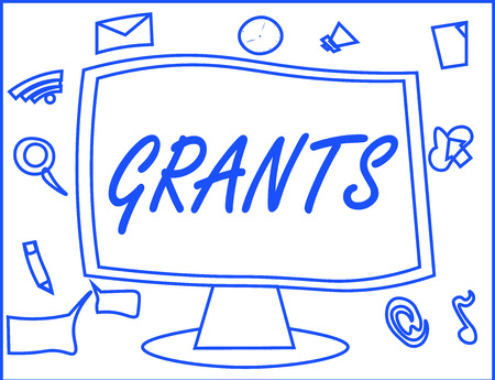 Handwriting text writing Grants. Concept meaning agree to give or allow something requested someone Authorize action.の写真素材