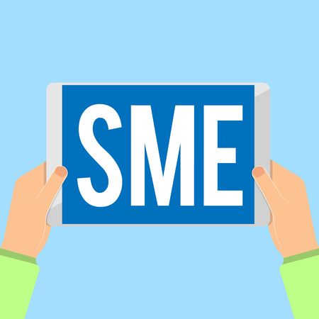 Word writing text Sme. Business concept for Company with no more than 500 employees Small medium enterprise.の写真素材