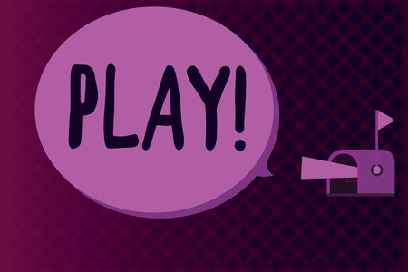 Conceptual hand writing showing Play. Business photo showcasing engage in activity for enjoyment and recreation Having fun friends.の写真素材