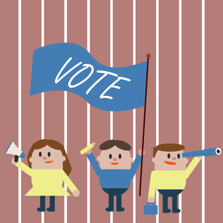 Handwriting text Vote. Concept meaning Act of expressing a formal indication of choice Majority wins.の写真素材