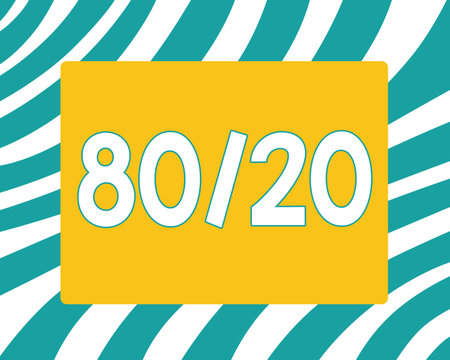 Writing note showing 80 20. Business photo showcasing Pareto principle of factor sparsity...