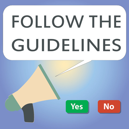 Handwriting text writing Follow The Guidelines. Concept meaning Manual of Style Follow a Specified Rule Accordingly.の写真素材