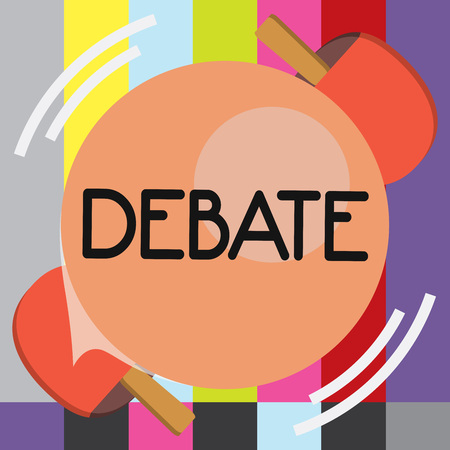 Word writing text Debate. Business concept for formal discussion on particular in meeting or legislative assembly.の写真素材