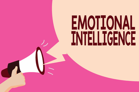 Writing note showing Emotional Intelligence. Business photo showcasing Self and Social Awareness Handle relationships well.の写真素材