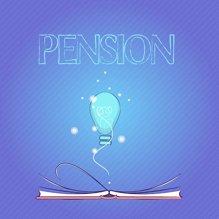Word writing text Pension. Business concept for Income seniors earn after retirement Saves for elderly years.の写真素材