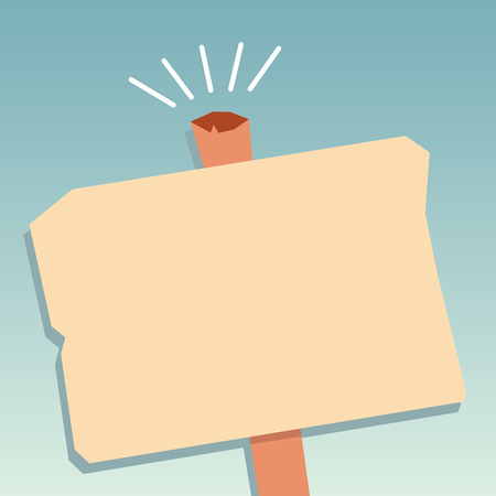 Flat design Vector Illustration Empty esp template copy text for Ad, promotion, poster, flyer, web banner, article. Blank Old Weathered Signpost Geometrical Shape Halftone with One standの写真素材