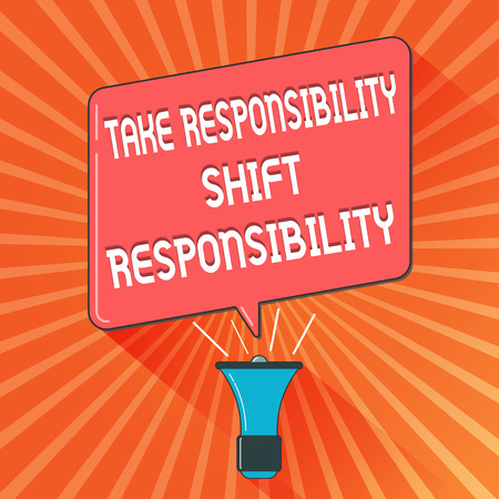 Conceptual hand writing showing Take Responsibility Shift Responsibility. Business photo showcasing Be matured Take the obligation.の写真素材
