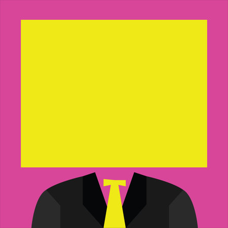 Flat design business Vector Illustration Empty template Layout for invitation greeting card promotion poster voucher. Black Coat and Tie Satin Lapel Tuxedo under Blank Square in solid colorのイラスト素材