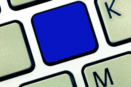 Design business concept Empty copy text for Web banners promotional material mock up template. Keyboard key Intention to create computer message, pressing keypad ideaの写真素材