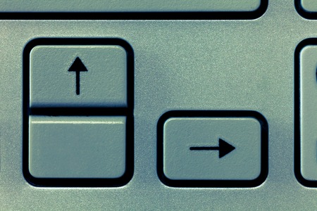 Design business concept Empty copy text for Web banners promotional material mock up template. Keyboard key Intention to create computer message, pressing keypad ideaの写真素材