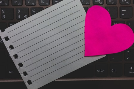 Design business Empty template isolated Minimalist graphic layout template for advertising . Notebook piece paper keyboard Roanalysistic Lovely ideas messages Type computerの写真素材