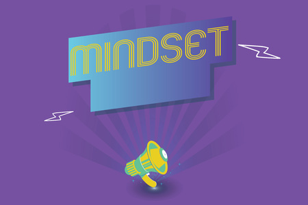 Text sign showing Mindset. Conceptual photo Established set of attitudes held by someone Positive attitude.の写真素材