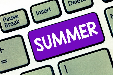 Text sign showing Summer. Conceptual photo warmest season of year in northern hemisphere from June to August.の写真素材