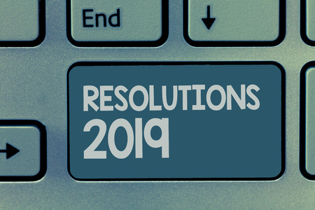 Word writing text Resolutions 2019. Business concept for list of things wishes to be fully done in next year.の写真素材