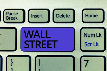 Handwriting text Wall Street. Concept meaning Home of the New York Stock Exchange Brokerages...