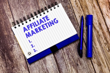 Conceptual hand writing showing Affiliate Marketing. Business photo text Promoting another demonstratings product Earning a Commission.の写真素材