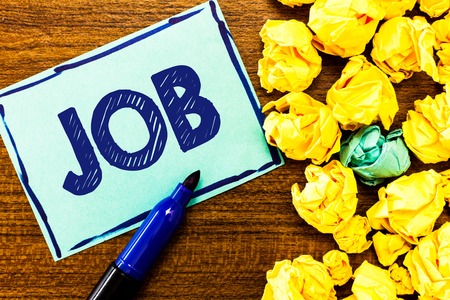 Word writing text Job. Business concept for A paid position of regular employment Occasional work Piece of task.の写真素材