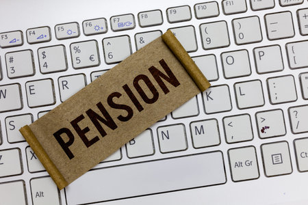 Handwriting text writing Pension. Concept meaning Income seniors earn after retirement Saves for...
