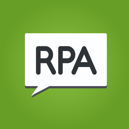 Text sign showing Rpa. Conceptual photo The use of software with artificial intelligence to do basic task.の写真素材