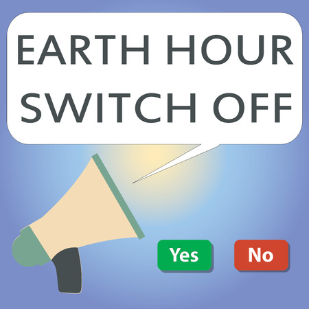 Handwriting text writing Earth Hour Switch Off. Concept meaning The Lights Out Event Annual Movement Planet Day.の写真素材
