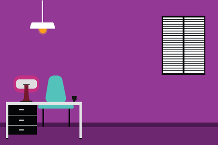 Design business concept Empty template copy space text for Ad website isolated. Work Space Minimalist Interior Computer and Study Area Inside a Room Vectorの写真素材