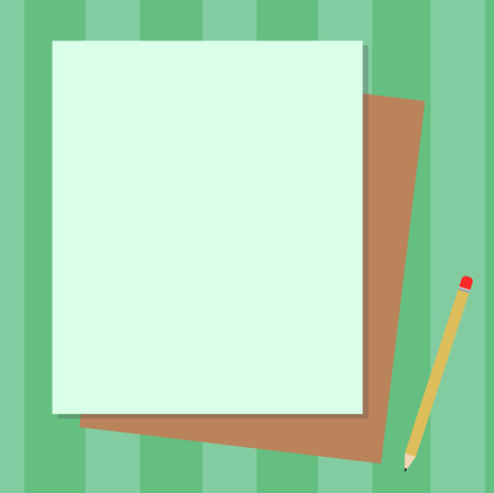 Design business concept Empty copy text for Web banners promotional material mock up template. Stack of Blank Different Pastel Color Construction Bond Paper and Pencilの写真素材