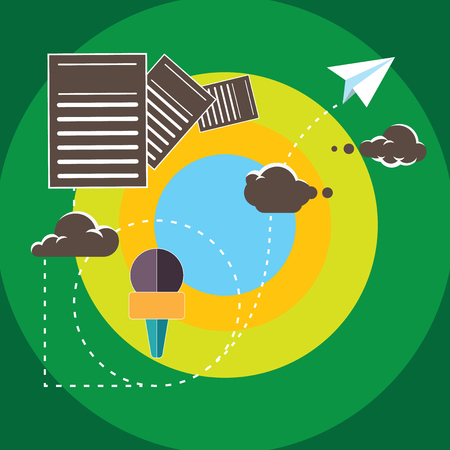 Design business Empty template isolated Minimalist graphic layout template for advertising . Information and Documents Passing thru Cloud Hosting Fast delivery of Dataのイラスト素材