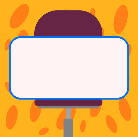 Design business concept Empty copy space modern abstract background. Blank Rectangular Shape Sticker Sitting Horizontally on a Swivel Chairのイラスト素材