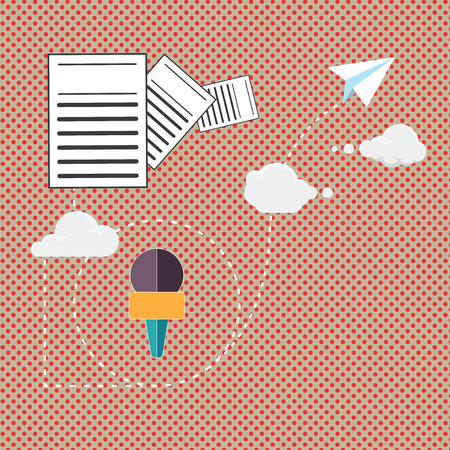 Business Empty template for Layout for invitation greeting card promotion poster voucher. Information and Documents Passing thru Cloud Hosting Fast delivery of Dataのイラスト素材