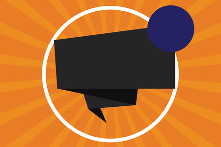 Design business concept Business ad for website promotion banners empty social media ad. Folded 3D Ribbon Strip inside Circle Loop on Halftone Sunburst Vectorのイラスト素材