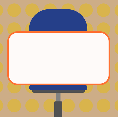 Business Empty template for Layout for invitation greeting card promotion poster voucher. Blank Rectangular Shape Sticker Sitting Horizontally on a Swivel Chairのイラスト素材