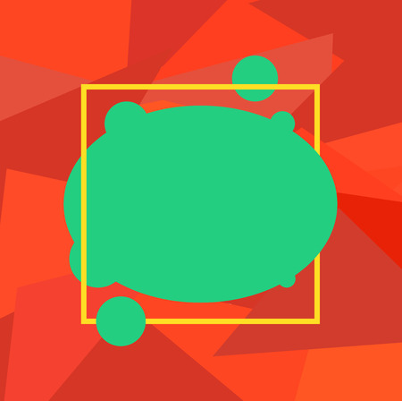 Design business concept Empty copy text for Web banners promotional material mock up template. Asymmetrical Blank Oval Vector Abstract Shape inside a Square Outlineのイラスト素材