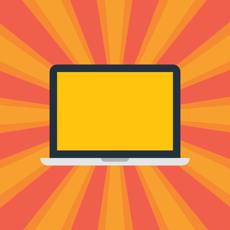 Design business concept Empty copy text for Web banners promotional material mock up template. Laptop Monitor Personal Computer Device Tablet Blank Screen for Text Spaceのイラスト素材