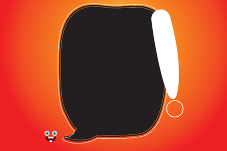 Design business concept Empty copy space modern abstract background. Blank Color Speech Bubble Outlined with Exclamation Point Monster Face iconのイラスト素材