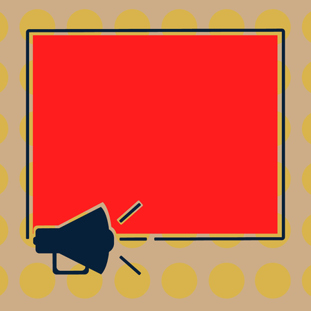 Design business concept Business ad for website promotion banners empty social media ad. Megaphone Sound icon Outlines Blank Square Loudspeaker Text Space Vectorのイラスト素材