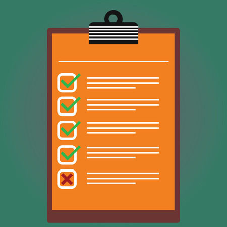 Design business concept Business ad for website promotion banners empty social media ad. Lined Color Vertical Clipboard with Check Box Vector Blank Copy Spaceのイラスト素材