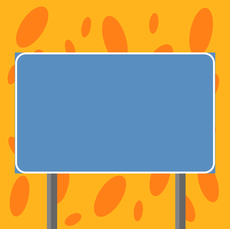 Design business concept Empty copy space modern abstract background. Blank Rectangular Outdoor Color Signpost Vector with Two leg and Outlineのイラスト素材